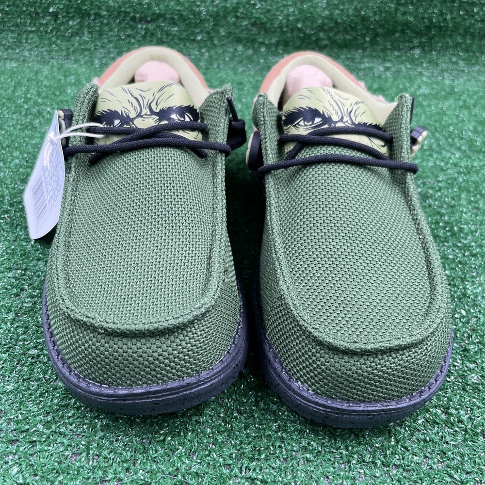 Hey Dude Wally Funk Marvel Hulk Slip-On Shoes Lightweight Green Tan Men's 9 NIB